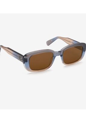 KREWE Milan Rectangular Two-Tone Brown & Blue Sunglasses